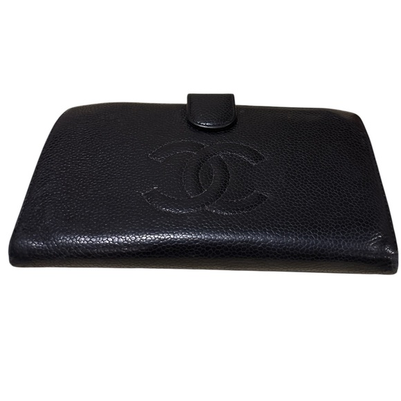 CHANEL CC Timeless Caviar Leather Long Wallet Purse w Kiss-lock Coin Compartment - Picture 2 of 15